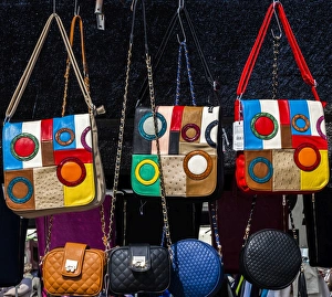Market Prints: Selling handbags in Santa Pola, Spain