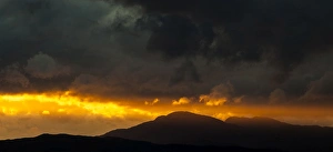 The setting sun over Mull from Benderloch in Argyll and Bute, Scotland