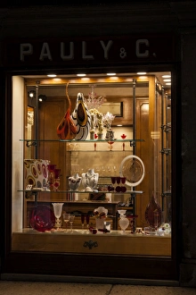 A shop window in St Mark`s Square in Venice