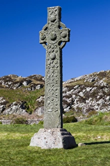 Island Prints: St Martin`s Cross, island of Iona, Scotland