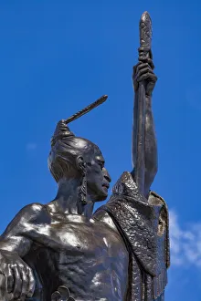 New Zealand Prints: The statue of the explorer Kupe Raiatea by William Trethewey in Wellington, New Zealand
