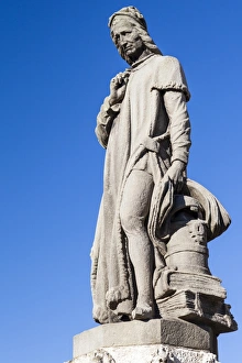 The statue of Jacob Van Maerlant in Damme, Belgium