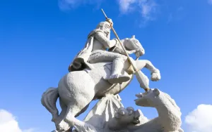 Images Dated 2010: A statue of St George at the Italian Chapel, Orkney, Scotland
