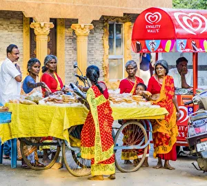 India Prints: A street food stall at Mamallapuram in Tamil Nadu, India
