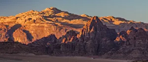 Sunset on the mountains at Wadi Rum, Jordan