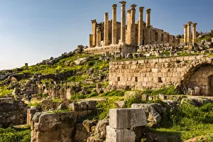 The Temple of Artemis at the Roman city in Jerash, Jordan
