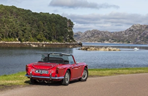 Transport Prints: A Triumph TR4 at Shieldaig, Scotland