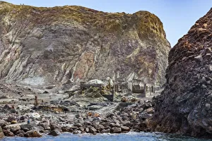 New Zealand Prints: The volcanic White Island in Bay of Plenty, New Zealand