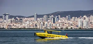 Turkey Prints: A water taxi passing the island of Büyükada